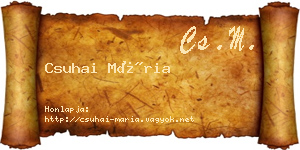 Csuhai Mária névjegykártya