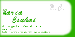 maria csuhai business card